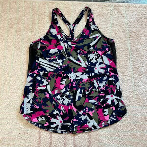 Lululemon Fast Lane Singlet Racerback Tank Top Size 6 Abstract Floral Print